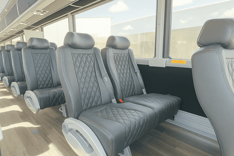 interior of Charter Bus Rental Rancho Cucamonga charter bus